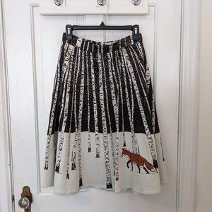 Anthropologie Corey Lynn Calter Winter Wonderland Woodland Fox Skirt